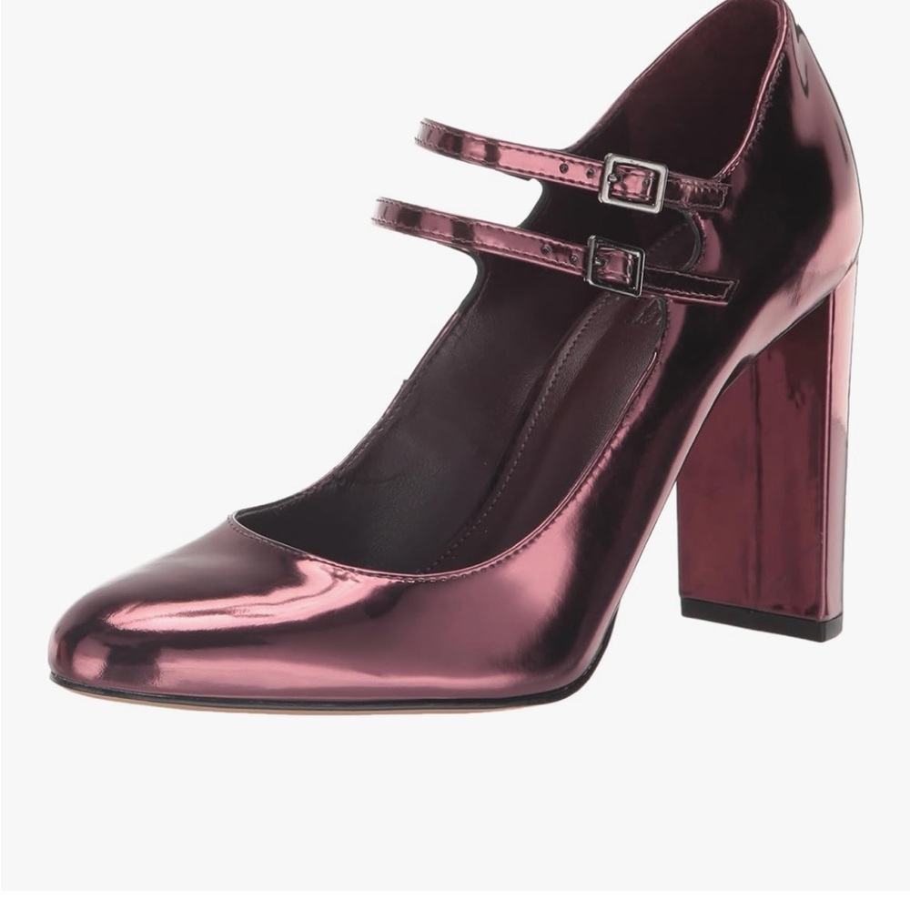 Vince Camuto Metallic Pink Double-Strap Heels